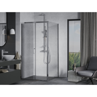 Mexen Apia výsuvná sprchová kabína 90 x 90 cm, transparentná, chróm - 840-090-090-01-00