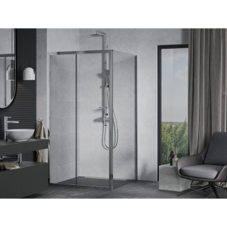 Mexen Apia výsuvná sprchová kabína 90 x 90 cm, transparentná, chróm - 840-090-090-01-00