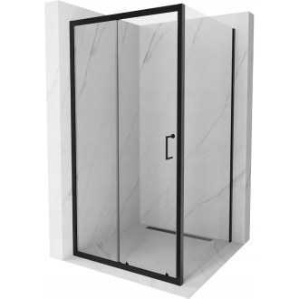 Mexen Apia výsuvná sprchová kabína 90 x 90 cm, priehľadná, čierna - 840-090-090-70-00