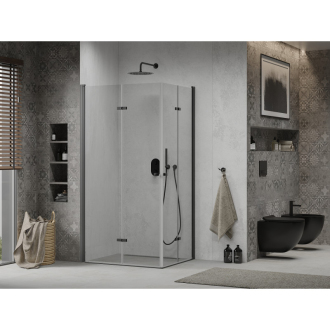 Mexen Lima Duo skladací sprchovací kút 100 x 90 cm, transparentný, čierna - 856-100-090-70-00-02