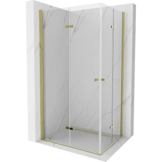 Mexen Lima Duo skladací sprchovací kút 100 x 90 cm, transparentný, zlatá - 856-100-090-50-00-02