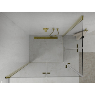 Mexen Lima Duo skladací sprchovací kút 100 x 90 cm, transparentný, zlatá - 856-100-090-50-00-02