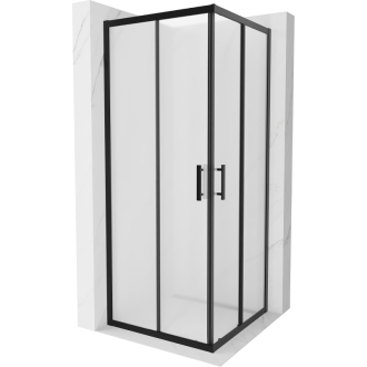 Mexen Rio štvorcový sprchovací kút 80 x 80 cm, mráz, čierna - 860-080-080-70-30