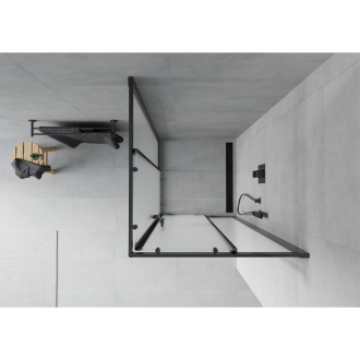 Mexen RIO sprchovací kút 90 x 90 cm, sklo satén, čierna 860-090-090-70-30
