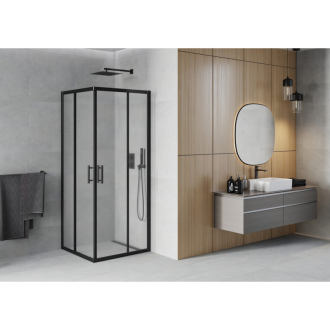 Mexen RIO sprchovací kút 90 x 90 cm, sklo satén, čierna 860-090-090-70-30