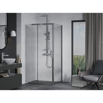 Mexen Apia výsuvný sprchovací kút 125 x 70 cm, transparentný, chróm - 840-125-070-01-00