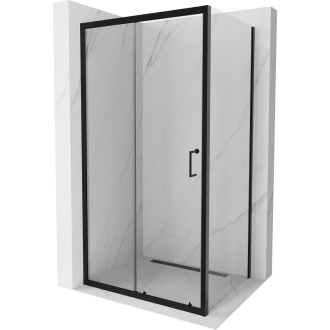 Mexen Apia výsuvná sprchová kabína 135 x 90 cm, priehľadná, čierna - 840-135-090-70-00