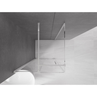 Mexen Velar výsuvná sprchová kabína 110 x 110 cm, transparentná, chróm - 871-110-110-01-01
