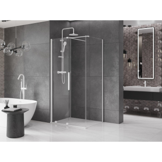 Mexen Velar výsuvná sprchová kabína 110 x 80 cm, priehľadná, biela - 871-110-080-01-20