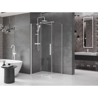 Mexen Velar výsuvná sprchová kabína 110 x 80 cm, priehľadná, biela - 871-110-080-01-20