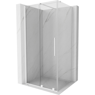 Mexen Velar výsuvná sprchová kabína 110 x 100 cm, transparentná, biela - 871-110-100-01-20
