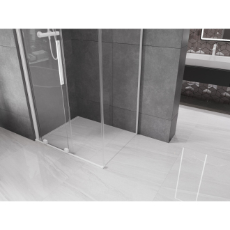 Mexen Velar výsuvná sprchová kabína 130 x 80 cm, priehľadná, biela - 871-130-080-01-20