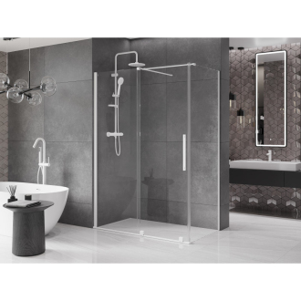 Mexen Velar výsuvná sprchová kabína 140 x 70 cm, priehľadná, biela - 871-140-070-01-20