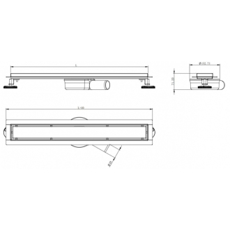 FLAT 360 nerezový sprchový žľab 900mm 1040090