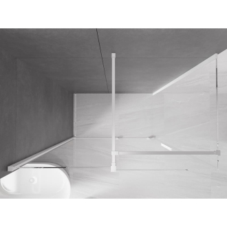 Mexen Velar výsuvná sprchová kabína 160 x 80 cm, priehľadná, biela - 871-160-080-01-20