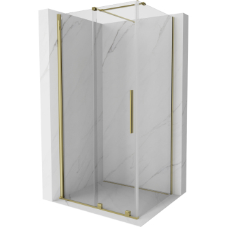 Mexen Velar výsuvná sprchová kabína 100 x 120 cm, priehľadná, zlatá - 871-100-120-01-50