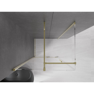Mexen Velar výsuvná sprchová kabína 120 x 70 cm, priehľadná, zlatá - 871-120-070-01-50