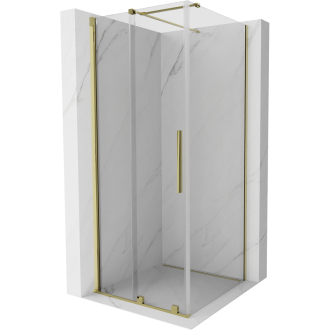 Mexen Velar výsuvná sprchová kabína 120 x 120 cm, priehľadná, zlatá - 871-120-120-01-50