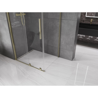 Mexen Velar výsuvná sprchová kabína 130 x 80 cm, priehľadná, zlatá - 871-130-080-01-50