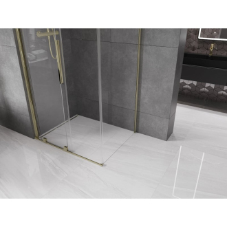 Mexen Velar výsuvná sprchová kabína 130 x 80 cm, priehľadná, zlatá - 871-130-080-01-50