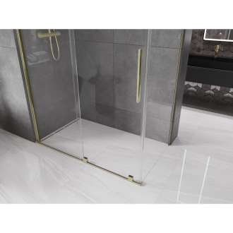 Mexen Velar výsuvná sprchová kabína 150 x 85 cm, priehľadná, zlatá - 871-150-085-01-50