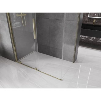 Mexen Velar výsuvná sprchová kabína 160 x 75 cm, priehľadná, zlatá - 871-160-075-01-50