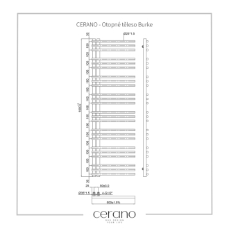 CERANO Vykurovacie teleso Burke D5 750W čierna matná 1600x500 mm CER-429640