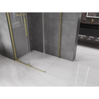 Mexen Velar vysúvací sprchovací kút 90x85, transp., brúsené zlato 871-090-085-01-55