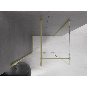 Mexen Velar vysúvací sprchovací kút 90x85, transp., brúsené zlato 871-090-085-01-55