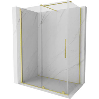 Mexen Velar výsuvný sprchovací kút 130x75 cm, transparent, brúsené zlato 871-130-075-01-55