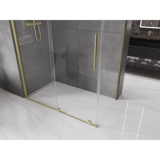 Mexen Velar vysúvací sprchovací kút 140x70, transp., brúsené zlato 871-140-070-01-55