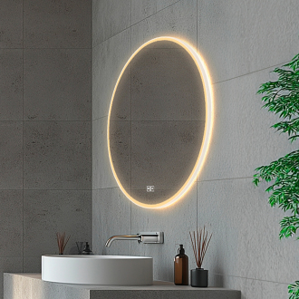 Nimco ZPB 28002RVX-05 Biele okrúhle LED zrkadlo pr. 800 s dvoma dotykovými senzormi