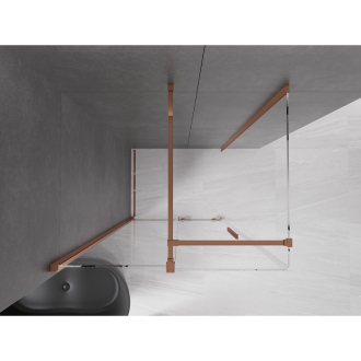 Mexen Velar výsuvný sprchovací kút 110x85 cm, transparent, ružové zlato 871-110-085-01-60