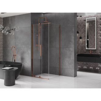 Mexen Velar vysúvací sprchovací kút 110x110, transp., ružové zlato 871-110-110-01-60