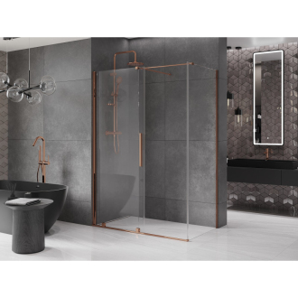 Mexen Velar výsuvný sprchovací kút 140x80 cm, transparent, ružové zlato 871-140-080-01-60