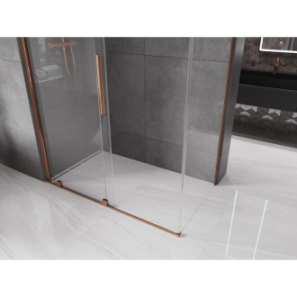 Mexen Velar výsuvný sprchovací kút 140x80 cm, transparent, ružové zlato 871-140-080-01-60
