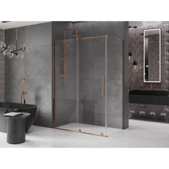 Mexen Velar výsuvný sprchovací kút 140x80 cm, transparent, ružové zlato 871-140-080-01-60