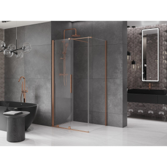 Mexen Velar sprchovací kút 90x100 cm, transparent, kartáčovaná meď 871-090-100-01-65