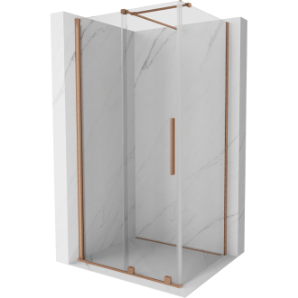 Mexen Velar sprchovací kút 110x100 cm, transparent, kartáčovaná meď 871-110-100-01-65