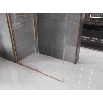 Mexen Velar sprchovací kút 140x80 cm, transparent, kartáčovaná meď 871-140-080-01-65