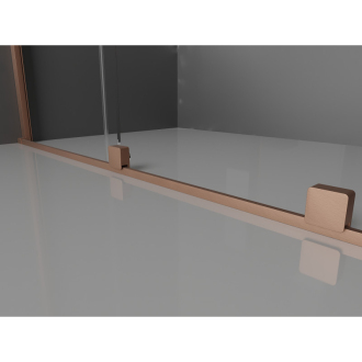 Mexen Velar sprchovací kút 140x80 cm, transparent, kartáčovaná meď 871-140-080-01-65