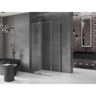 Mexen Velar sprchovací kút 90x85 cm, priehľadná, šedá kartáčovaná 871-090-085-01-66