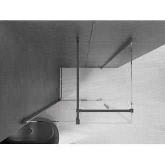 Mexen Velar sprchovací kút 90x85 cm, priehľadná, šedá kartáčovaná 871-090-085-01-66