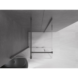 Mexen Velar sprchovací kút 90x90 cm, priehľadná, šedá kartáčovaná 871-090-090-01-66