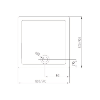 Mereo Sprchová vanička, štvorec, 90x90x6, 5 cm, keramika, biela M-CV34X