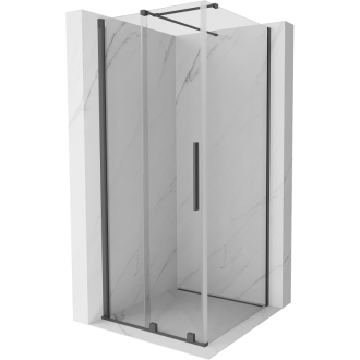 Mexen Velar sprchovací kút 110x110 cm, priehľadná, šedá kartáčovaná 871-110-110-01-66