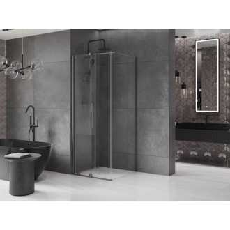 Mexen Velar sprchovací kút 120x120 cm, priehľadná, šedá kartáčovaná 871-120-120-01-66