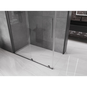 Mexen Velar sprchovací kút 140x85 cm, priehľadná, šedá kartáčovaná 871-140-085-01-66