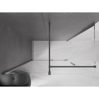 Mexen Velar sprchovací kút 140x85 cm, priehľadná, šedá kartáčovaná 871-140-085-01-66