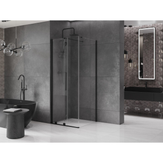 Mexen Velar výsuvná sprchová kabína 90 x 90 cm, priehľadná, čierna - 871-090-090-01-70